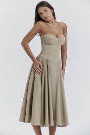Bridget - Abito Vintage Elegante con Corsetto e Spalline Sottili