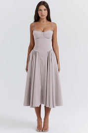 Bridget - Abito Vintage Elegante con Corsetto e Spalline Sottili