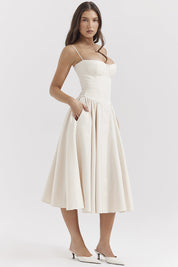 Bridget - Abito Vintage Elegante con Corsetto e Spalline Sottili