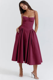 Bridget - Abito Vintage Elegante con Corsetto e Spalline Sottili