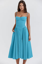 Bridget - Abito Vintage Elegante con Corsetto e Spalline Sottili