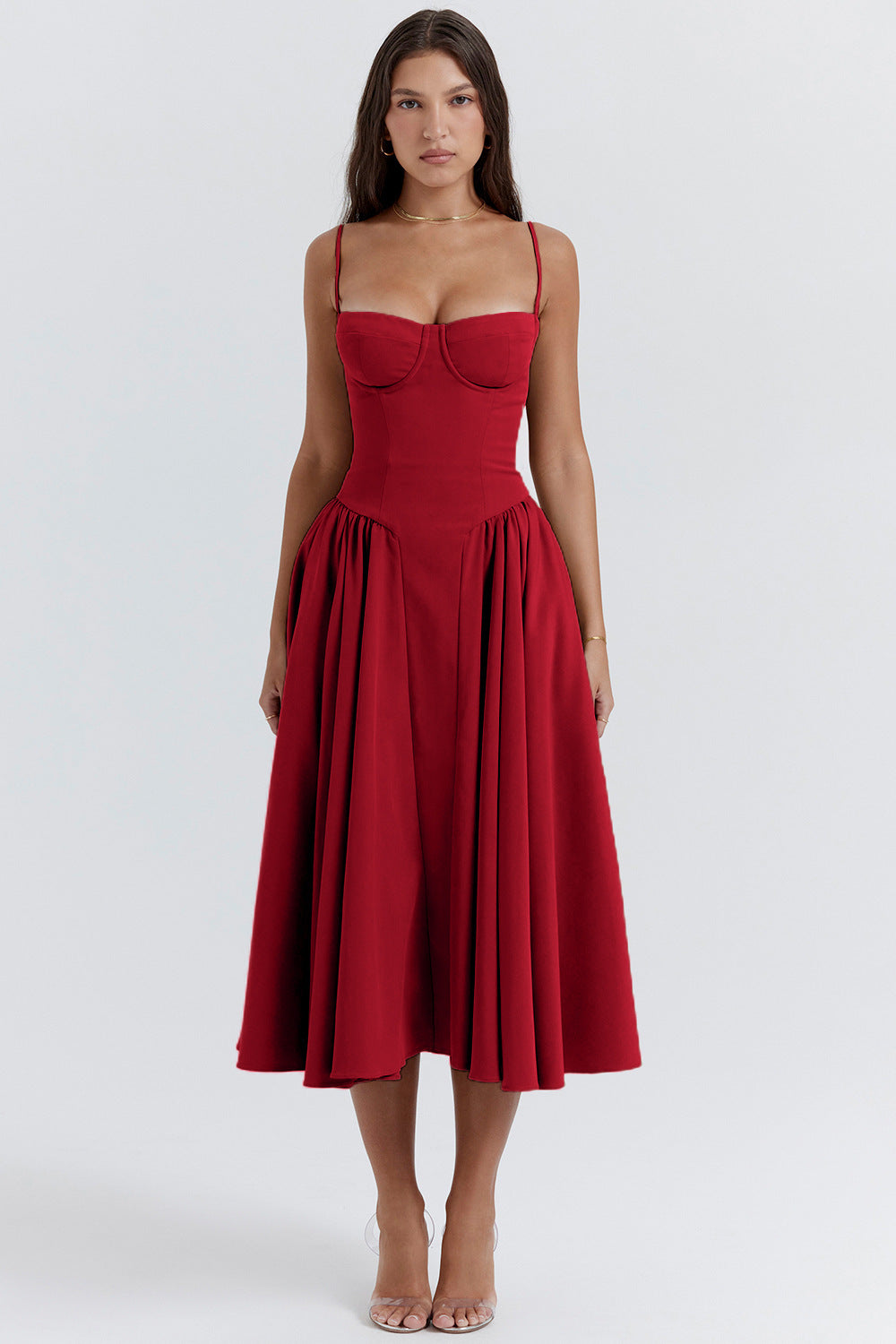 Bridget - Abito Vintage Elegante con Corsetto e Spalline Sottili