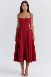 Bridget - Abito Vintage Elegante con Corsetto e Spalline Sottili