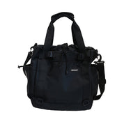 Borsa a tracolla nera unisex, design moderno, con manici e tasche multiple, ideale per lavoro e viaggio. Materiale resistente e impermeabile.