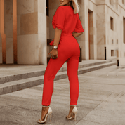 JESSICA | Chic Summer V-Neck Jumpsuit for Effortless Style - Lizabella Fashion