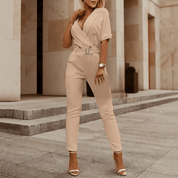JESSICA | Chic Summer V-Neck Jumpsuit for Effortless Style - Lizabella Fashion