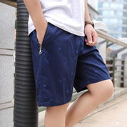  Shorts occasionali di uomini - miscela di cotone traspirante - vestito rilassato - lunghezza del ginocchio - cerniere-6