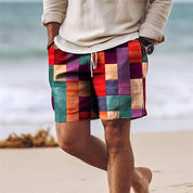  Shorts di uomo - Lunghezza del ginocchio - vita elastica con cordone - luce e traspirante-3