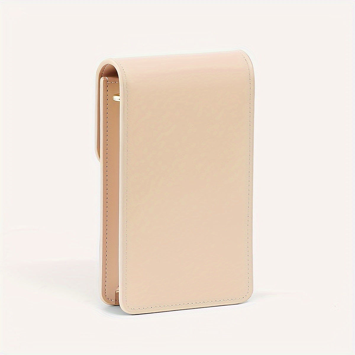 Custodia per smartphone in pelle beige, design elegante e minimalista, ideale per protezione e stile. Accessorio moda essenziale per dispositivi mobili.