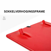 Supporto rosso per amplificatore cellulare, design moderno, compatibile con vari modelli. Accessorio per migliorare il segnale del telefono.