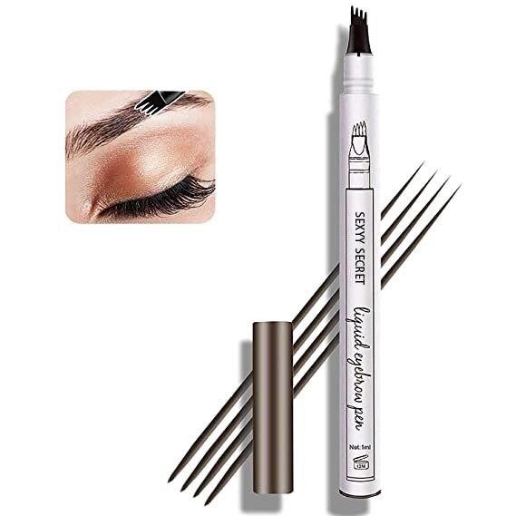Penna per sopracciglia liquida a quattro punte, marrone, per trucco naturale e definito. Ideale per sopracciglia perfette e durature.