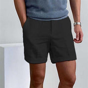  Shorti di lino maschile - Fit rilassato - orlo confuso - tessuto traspirante leggero-4