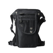 Marsupio nero in nylon resistente, con tasche multiple e cerniere, design moderno e pratico, ideale per viaggi e attività all'aperto.