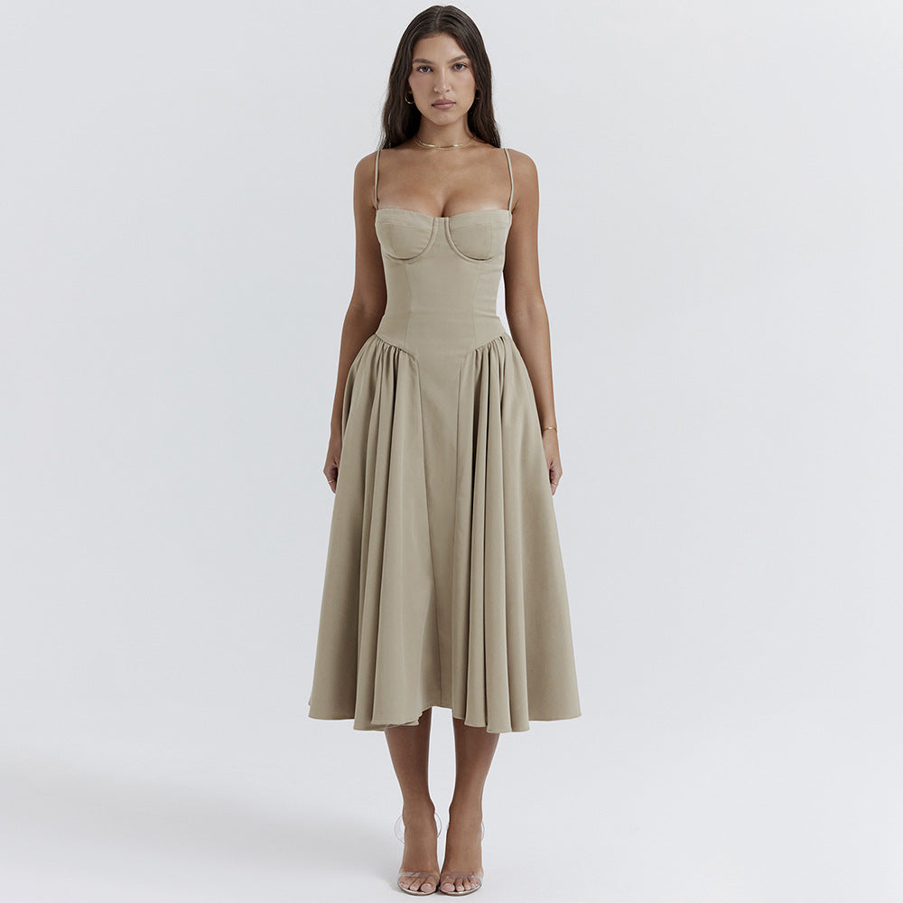 Bridget - Abito Vintage Elegante con Corsetto e Spalline Sottili