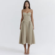 Bridget - Abito Vintage Elegante con Corsetto e Spalline Sottili