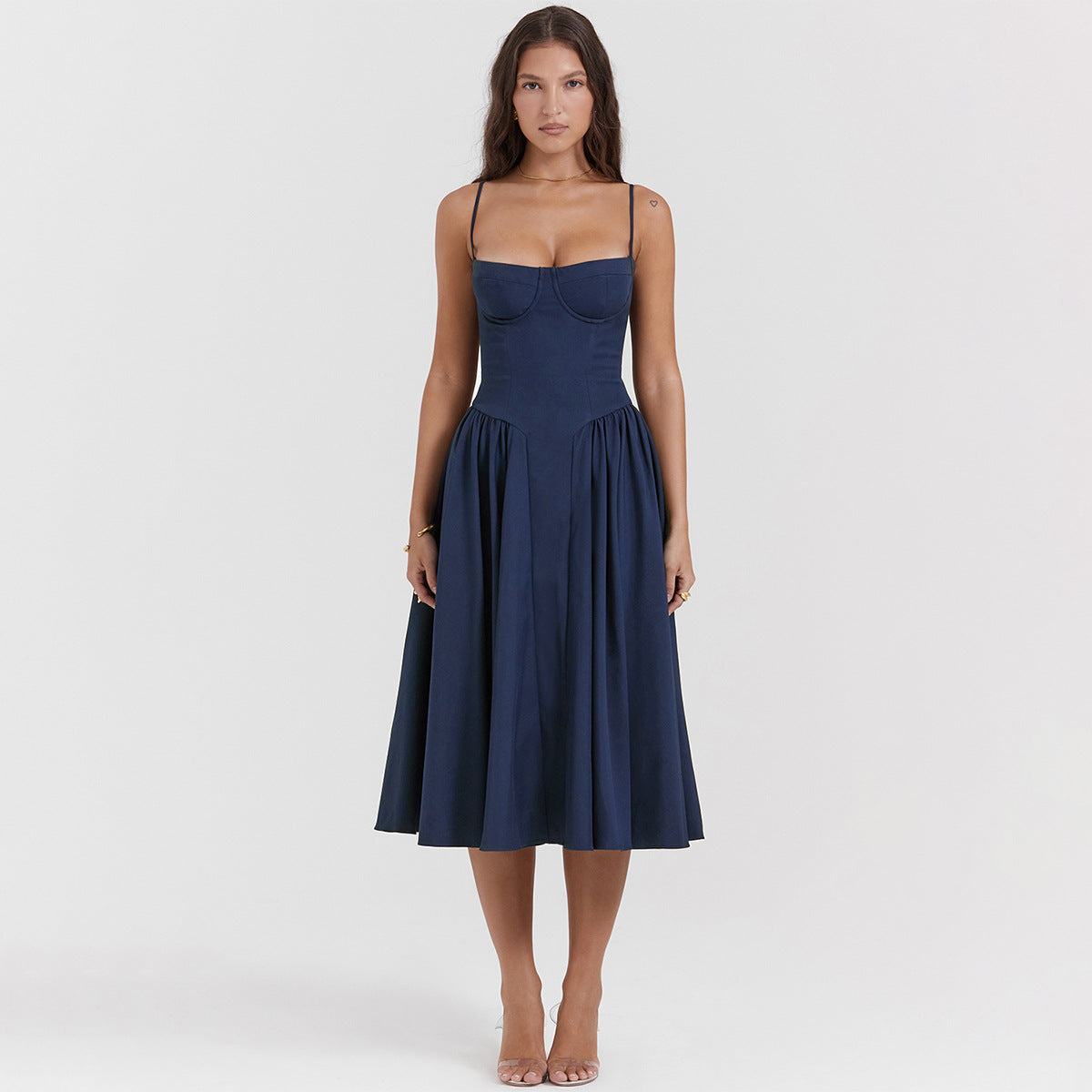 Bridget - Abito Vintage Elegante con Corsetto e Spalline Sottili