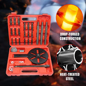 Set di estrattori per volano in acciaio forgiato a caldo, custodia rossa, strumenti meccanici resistenti, costruzione durevole, kit professionale.