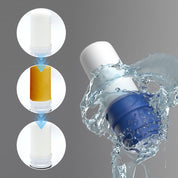 Filtro doccia purificante con tre stadi di filtrazione, design compatto, resistente all'acqua, migliora la qualità dell'acqua, riduce impurità.