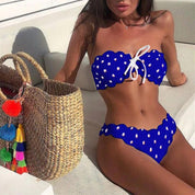 CAT | Bikini chic a pois senza spalline per uno stile disinvolto