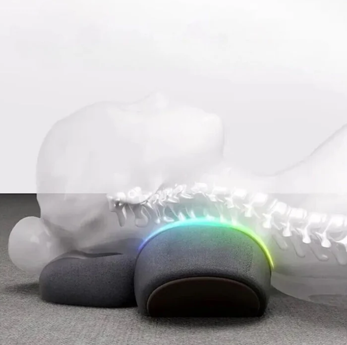 Cuscino ergonomico per supporto cervicale, design ortopedico, schiuma memory, adatto per allineamento colonna vertebrale, sollievo dal dolore al collo.